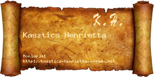 Kasztics Henrietta névjegykártya